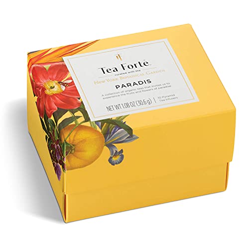 Tea Forte Paradis Gift Set With Cafe Cup, Tea Tray And 10 Handcr
