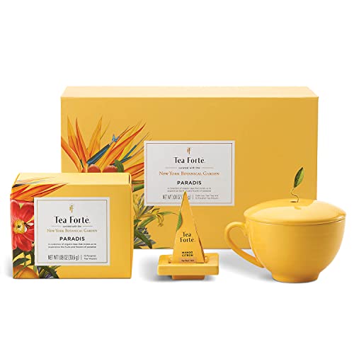 Tea Forte Paradis Gift Set With Cafe Cup, Tea Tray And 10 Handcr