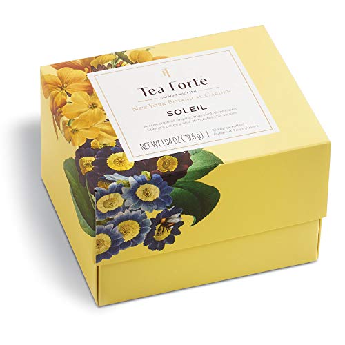Tea Forte Soleil Gift Set With Yellow Cafe Cup, Tea Tray And 10