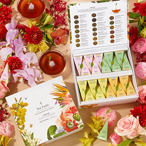 Tea Forte Tea Sampler, Jubilee Tea Chest, Tea Gift Set with 40 P...