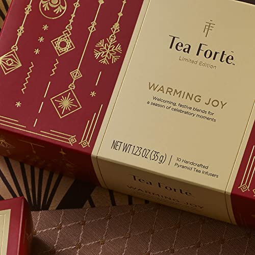 Tea Forte Warming Joy Gift Set, Holiday Spice Tea Sampler With 1