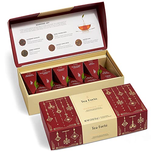 Tea Forte Warming Joy Gift Set, Holiday Spice Tea Sampler With 1