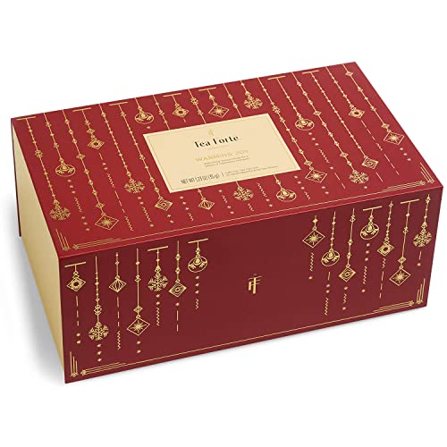Tea Forte Warming Joy Tea Gift Set, Tea Gift Box With Red Cafe C