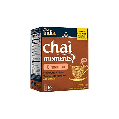 Tea India Chai Moments Instant Cinnamon Chai Tea Latte Mix, 7.7