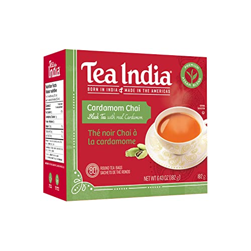 Tea India Premium Red Box Cardamom Chai Tea Flavorful Blend Of P...