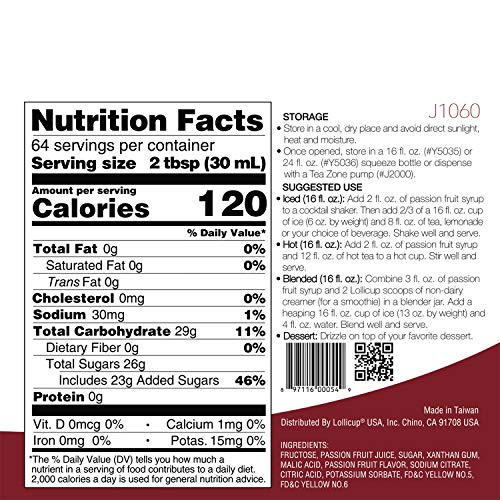Tea Zone 64 Fl. Oz Passion Fruit Syrup