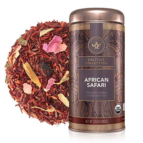 Teabloom Organic Herbal Tea, African Safari Loose Leaf Tea, Swee