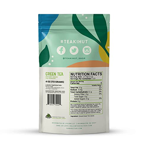 Instant Green Tea Powder 4 Ounce Bulk Pack for 113 servings, N...