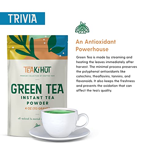Instant Green Tea Powder 4 Ounce Bulk Pack for 113 servings, N...