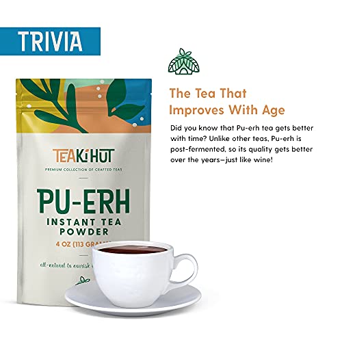 Teaki Hut Organic Instant Pu-Erh Tea Powder 4 Oz / 80 Servings