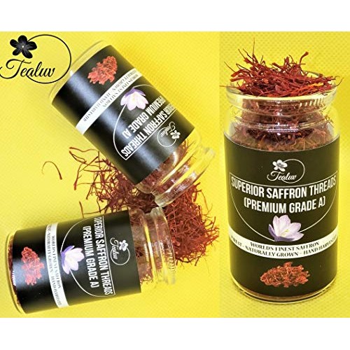 7-Grams - Tealuv Saffron Threads Finest Pure Premium All Red Saf