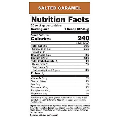 Team Keto meal Replacement Shake Salted Caramel, 20 Servings P...