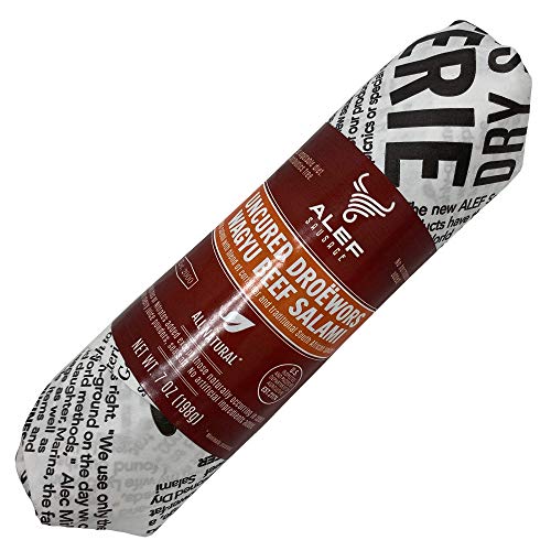 Uncured All Natural Droewors Wagyu Beef Dry Salami , 7 Oz Each,