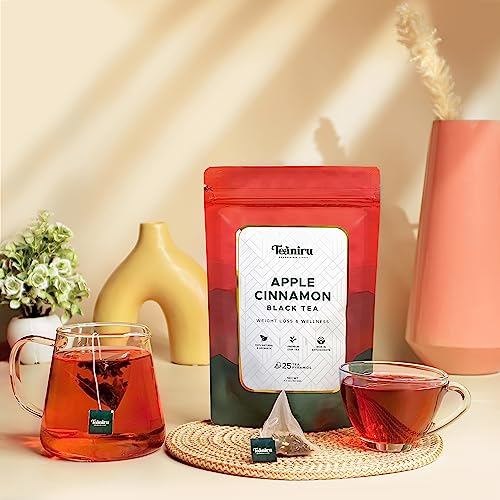 Teaniru, Apple Cinnamon Tea - 25 Pyramid Tea Bag | Energy Tea, N...