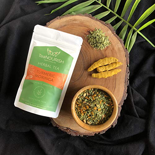TeaNOURISH Turmeric Moringa Herbal Tea | Blend of Indias Superf...