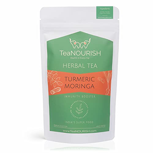 TeaNOURISH Turmeric Moringa Herbal Tea | Blend of Indias Superf...