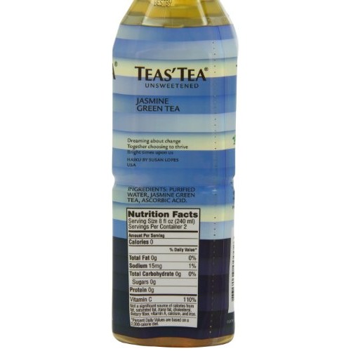 Teas Tea Unsweetened Jasmine Green Tea 16.9 Ounce Pack Of 12