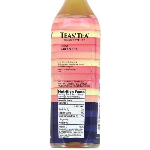 Teas Tea Unsweetened Rose Green Tea 16.9 Ounce Pack Of 12 Org