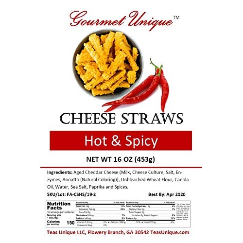 Southern Gourmet Cheese Straws, Hot And Spicy Cheddar, 2 Pounds