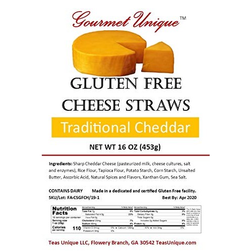 Southern Gourmet Gluten Free Cheese Straws, Traditional Cheddar,