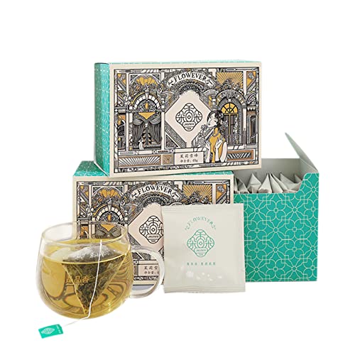 TeasBank Jasmine Green Tea Bags Sampler Organic Herbal Tea 14 Co...