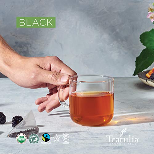 Teatulia Organic Black Tea, 50 Loose Leaf Premium Corn Silk Pyra