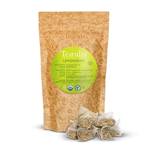 Teatulia Organic Lemongrass Tea + Bay Leaf Herbal Blend, 50 Corn