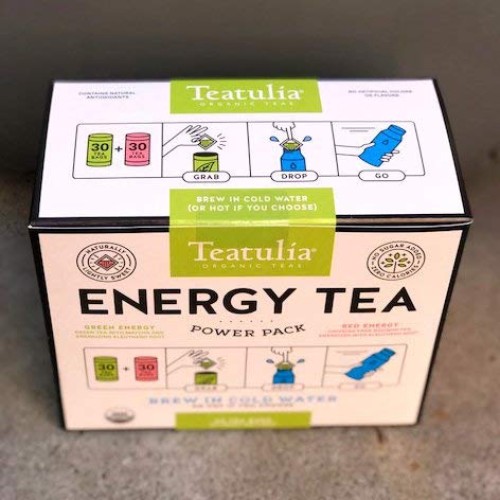 Teatulia Power Pack - 2 Energy Tea Canisters 60 Tea Bags Total