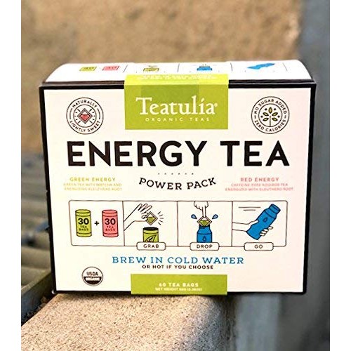 Teatulia Power Pack - 2 Energy Tea Canisters 60 Tea Bags Total
