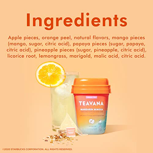 Teavana Mandarin Mimosa, Herbal Tea With Orange Peel & Tropical ...