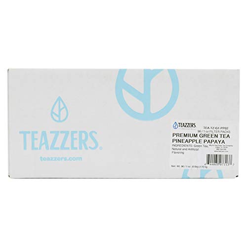 Teazzers Premium Green Pineapple Papaya Tea Bags, Large 1-Gallon