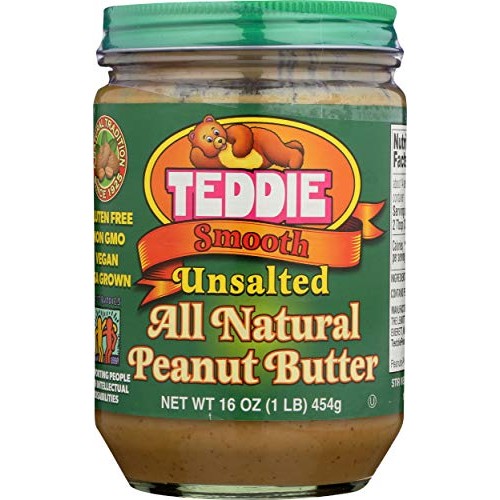 Teddie Peanut Butter Unsalted Peanut Butter, 16 Oz