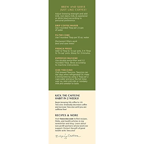 Teeccino Herbal Coffee Variety Pack - Vanilla Nut, French Roast,