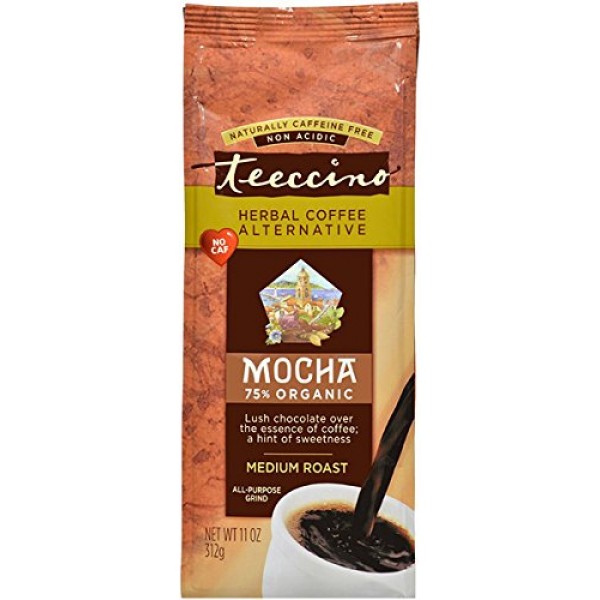Teeccino Medium Roast Mocha Herbal Coffee 11 Ounce Bag