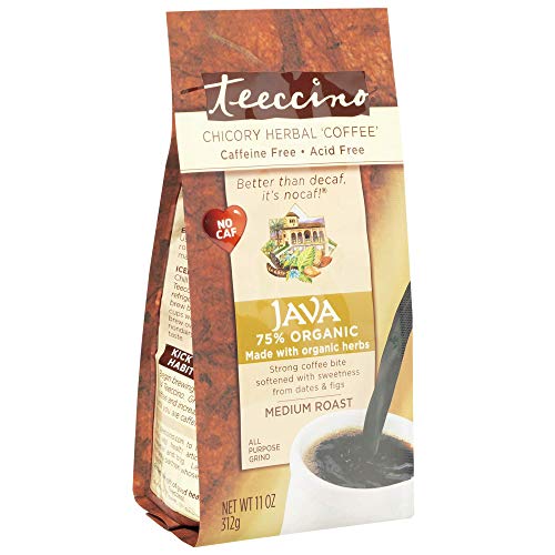 Teeccino Java Chicory Herbal Coffee Alternative, Caffeine Free,