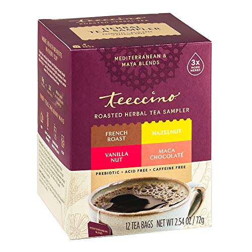 Teeccino Herbal Tea Sampler Assortment – Maca Chocolaté, French