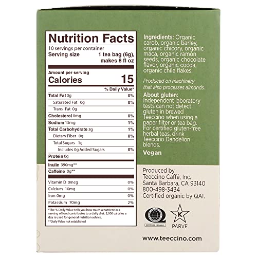 Teeccino Coffee Variety Pack Vanilla Nut, Hazelnut, Maca Chocol