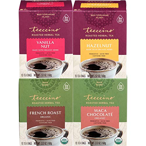 Teeccino Coffee Variety Pack Vanilla Nut, Hazelnut, Maca Chocol