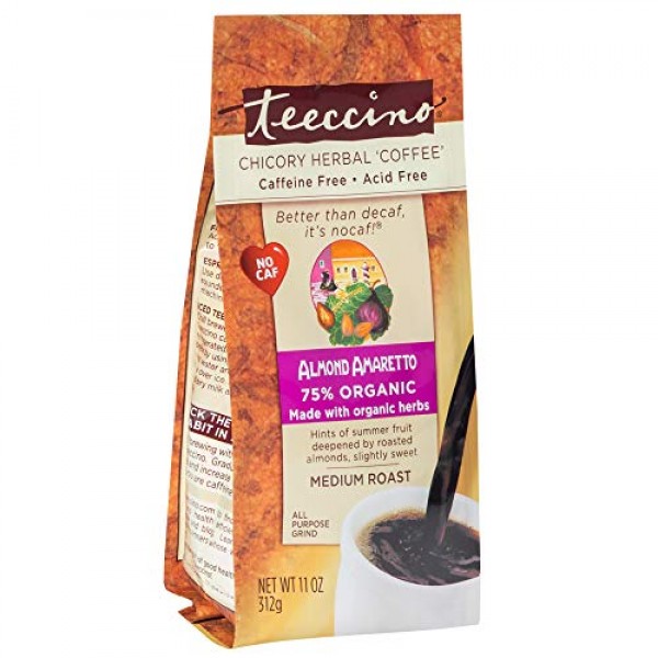 Teeccino Almond Amaretto Chicory Herbal Coffee Alternative, Caff