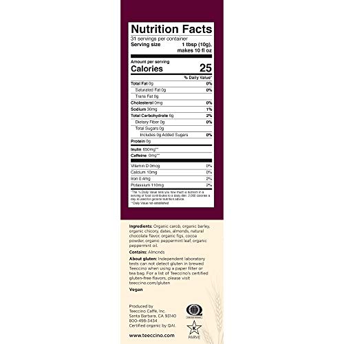 Teeccino Chicory Coffee Alternative – Chocolate Mint – Ground He