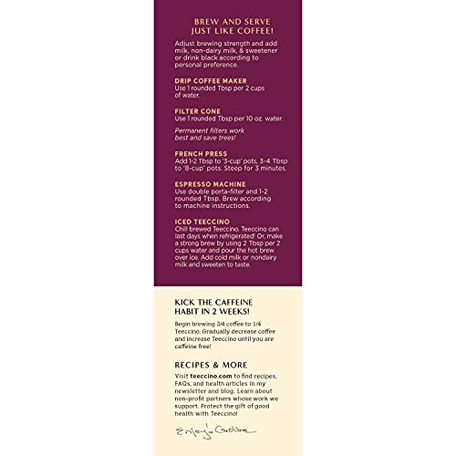 Teeccino Chicory Coffee Alternative – Gingerbread – Holiday Dess