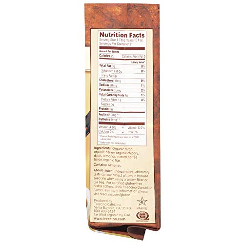 Teeccino Chicory Coffee Alternative - Java - Herbal Coffee | Gro
