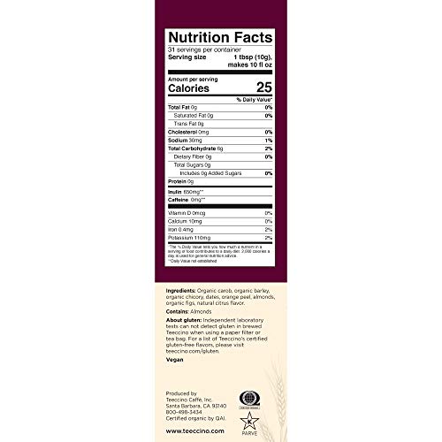 Teeccino Chicory Coffee Alternative - Orange - Ground Herbal Cof