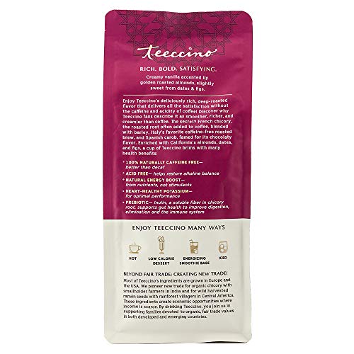 Teeccino Chicory Coffee Alternative - Vanilla Nut - Ground Herba