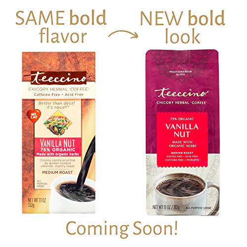 Teeccino Chicory Coffee Alternative - Vanilla Nut - Ground Herba
