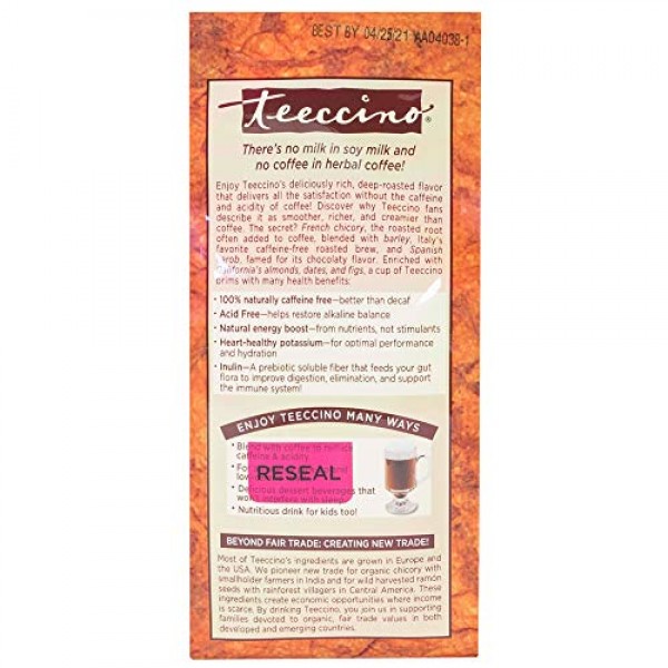 Teeccino Chicory Coffee Alternative – Almond Amaretto – Herbal C