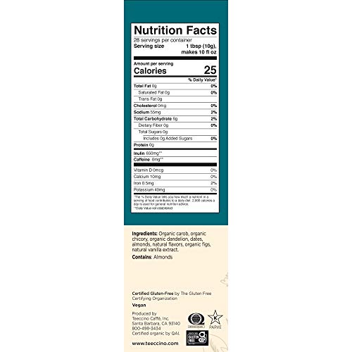 Teeccino Coffee Alternative – Dandelion Vanilla Nut – Detox Deli