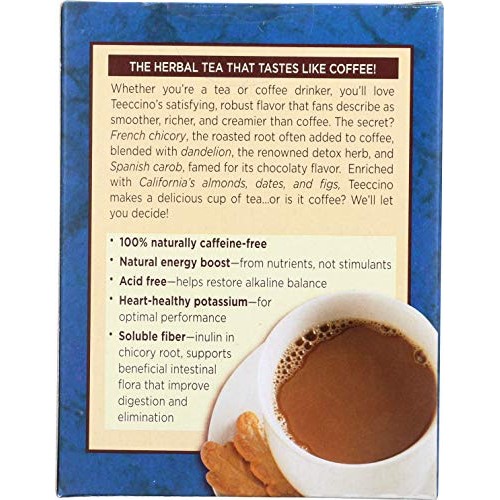 Teeccino Dandelion Caramel Nut Chicory Herbal Tea Bags, 10 Count