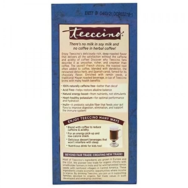 Teeccino Dandelion Herbal Coffee Alternative – Dandelion Dark Ro