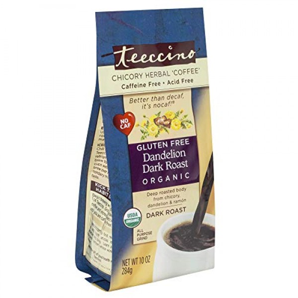 Teeccino Dandelion Herbal Coffee Alternative – Dark Roast - Grou